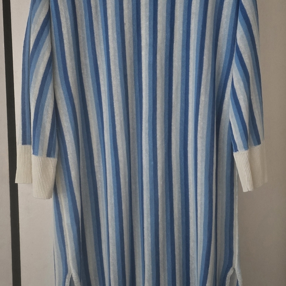 ZARA BLUE & CREAM V NECK Beach Cover up Sz S NWOT - Picture 2 of 8